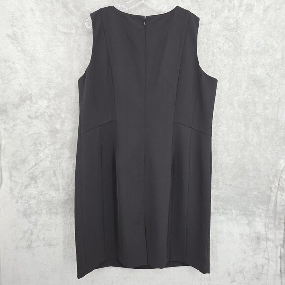 Talbots Classic Sheath Dress 18W Black Corpcore Chic Modern Office Retro Glam - Picture 8 of 9
